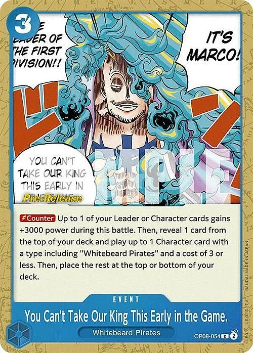 You Can't Take Our King This Early in the Game.