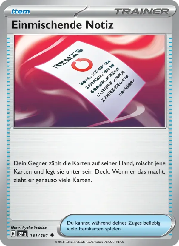 Einmischende Notiz