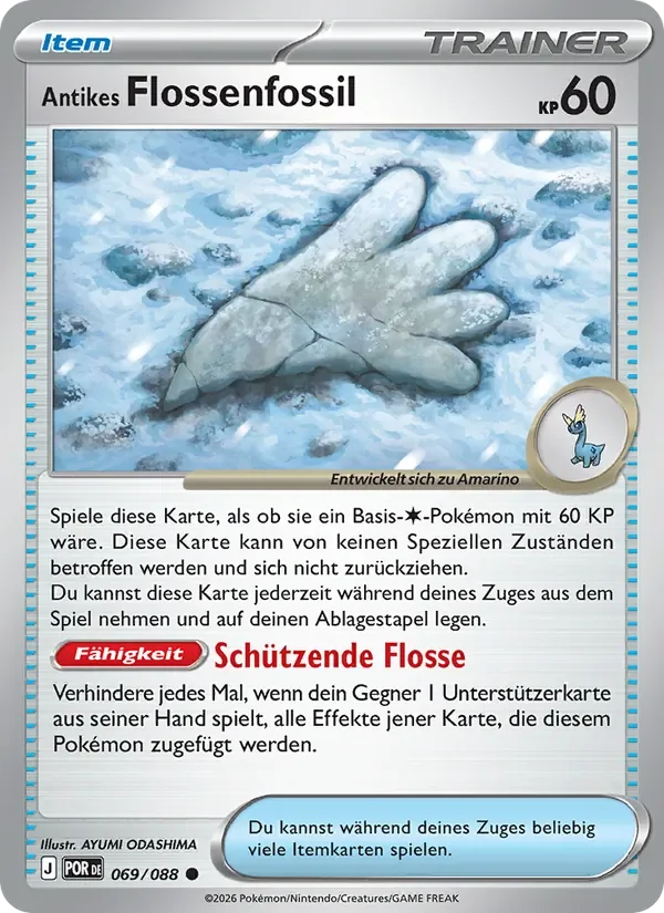 Antikes Flossenfossil