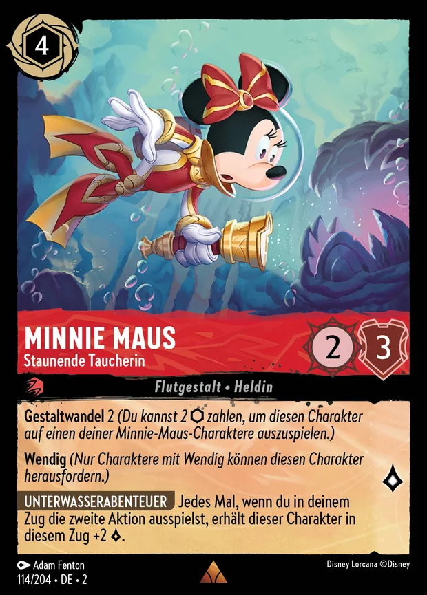 Minnie Maus - Staunende Taucherin