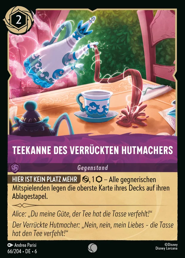 Teekanne des verrückten Hutmachers
